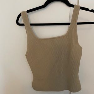 Aritzia Sculpt Knit Tank Beige